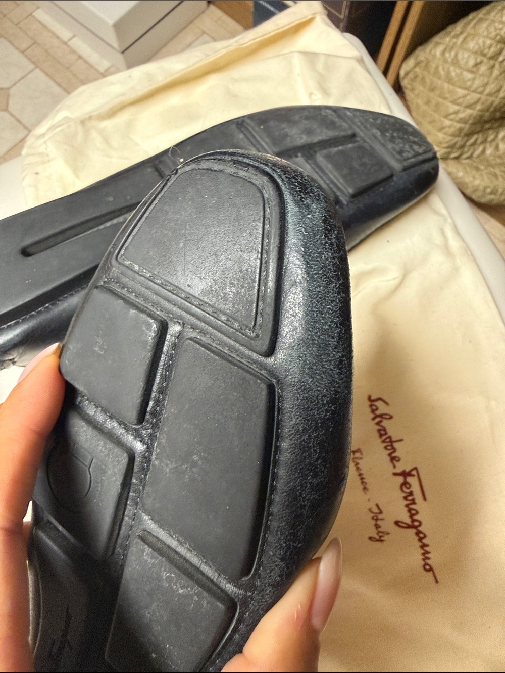 Salvatore Ferragamo Black Leather Bit Loafers with Gold-Tone Hardware - Picture 11 of 12
